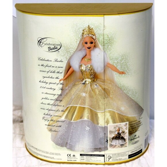 2000 Hallmark Special Edition Celebration Barbie Holiday Gold New Years 28269 - Picture 6 of 9